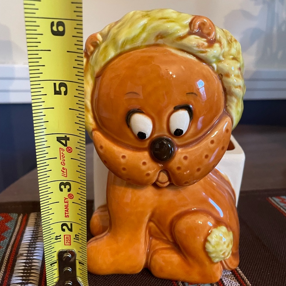 Lefton Vintage Lion Ceramic Planter - Picture 2 of 3